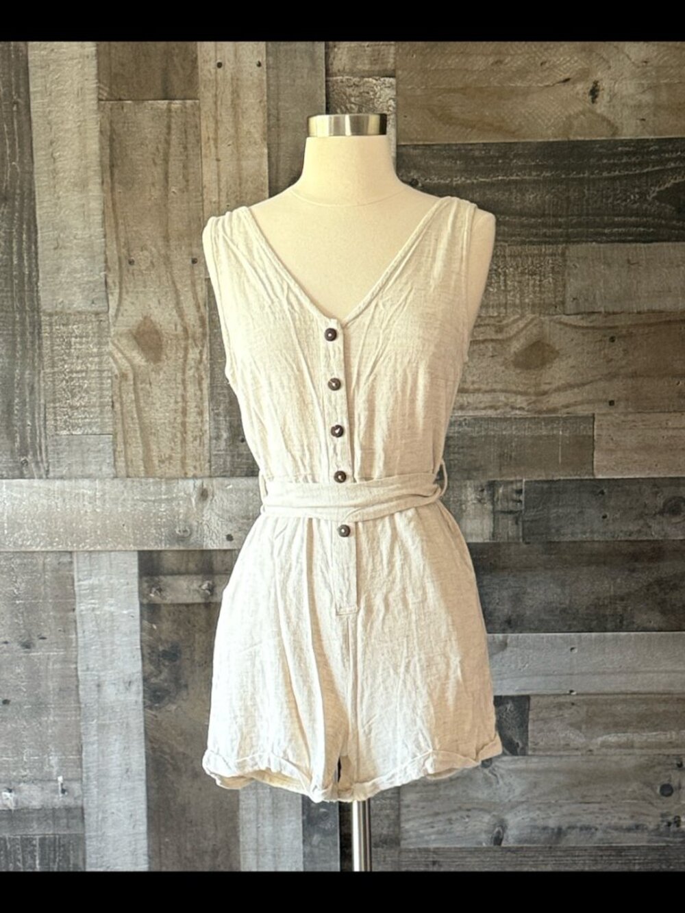 Vici linen blend romper medium festival boho coastal cowgirl resortwear summer